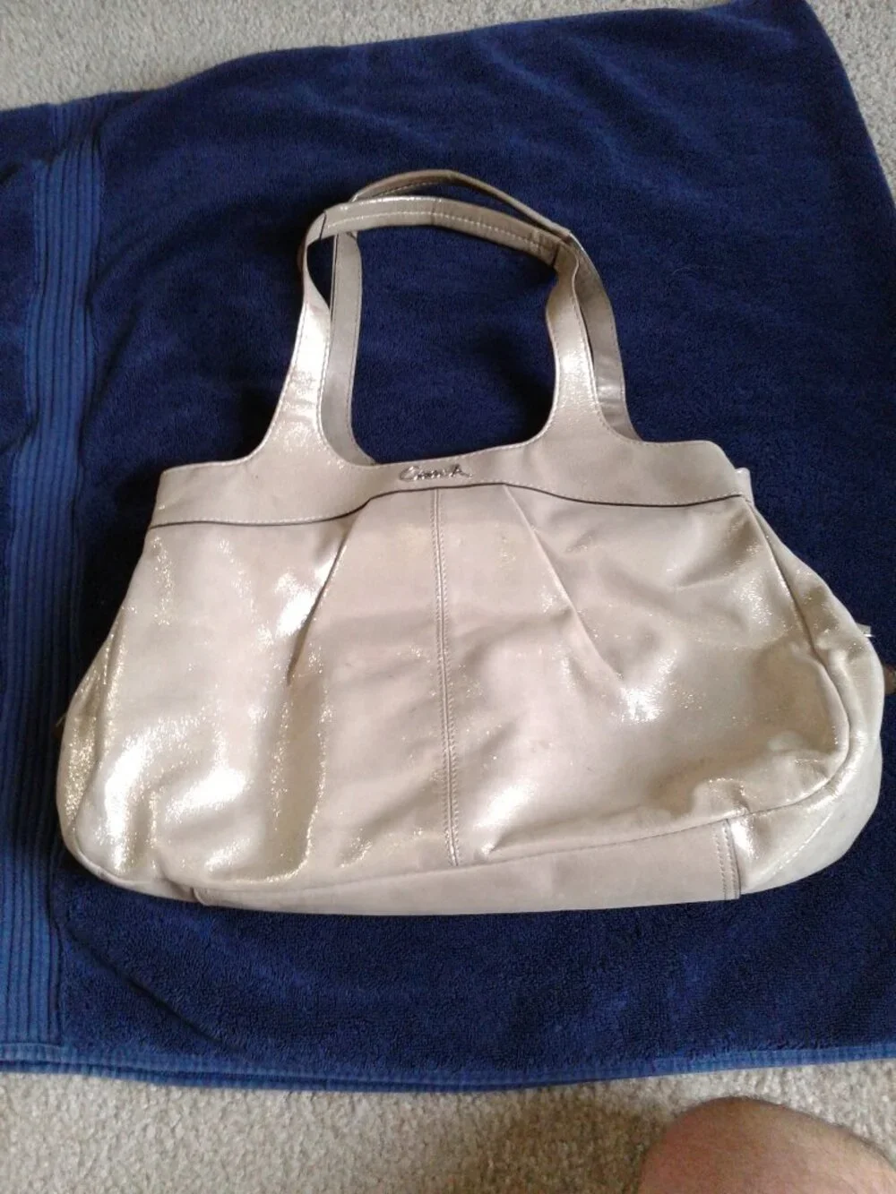 Coach Cream/Gold Purse